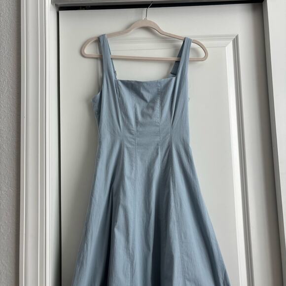 Abercrombie & Fitch A&F Mila Midi Dress A Line Sz Small Lilac Blue Square Neck - Picture 5 of 15